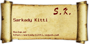 Sarkady Kitti névjegykártya